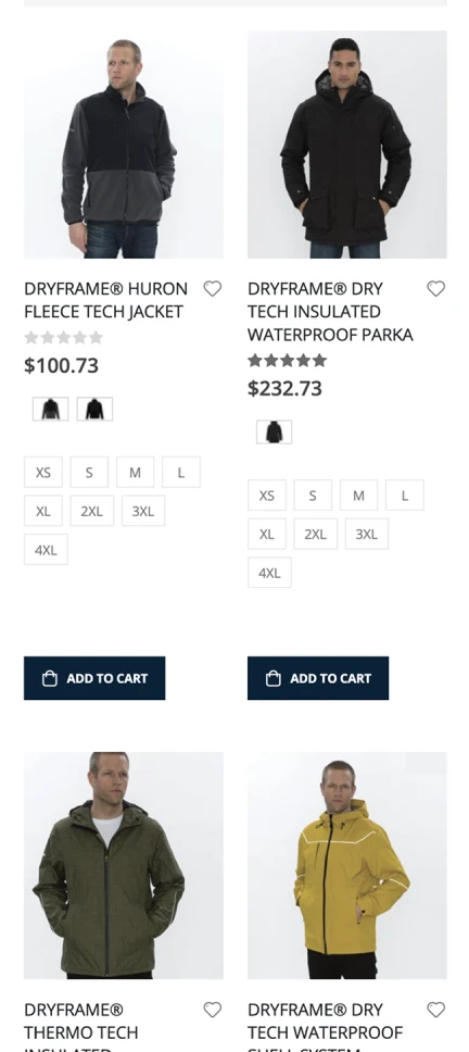 SanMar website demonstration 1: Comprehensive filtration and responsive design