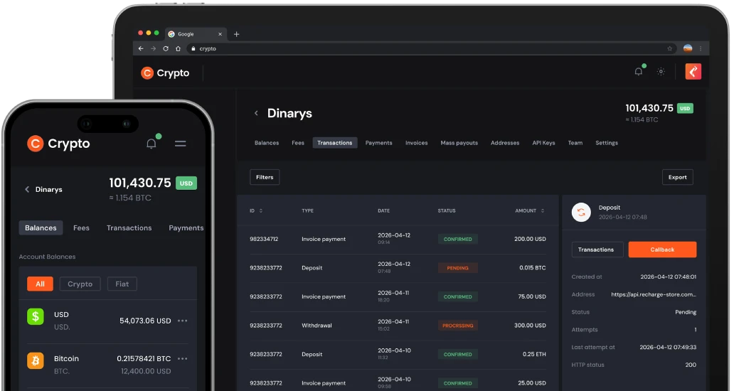 Cross-platform UI/UX interface examples of the product | Dinarys case study