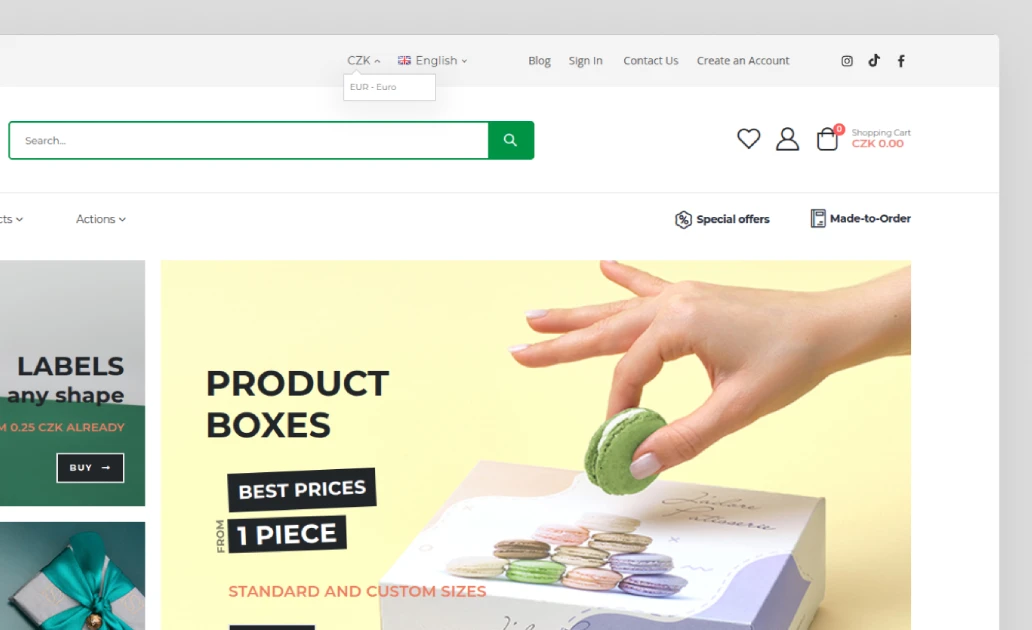 Providing a multi-market support for a print-on-demand company