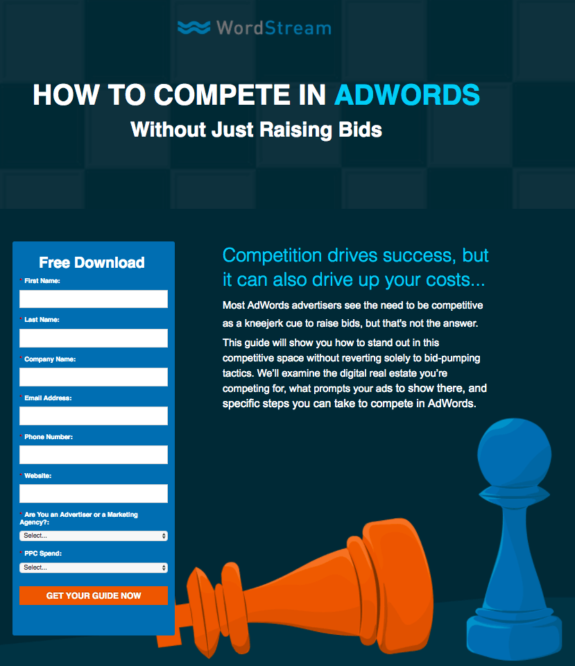 WordStream Top 5 eCommerce landing pages