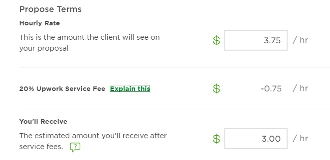 As an example, here is the Upwork calculator: