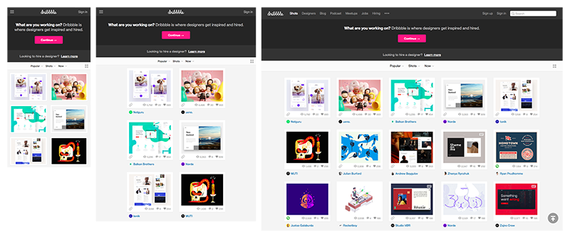 Responsive vs adaptive design examples Dribble