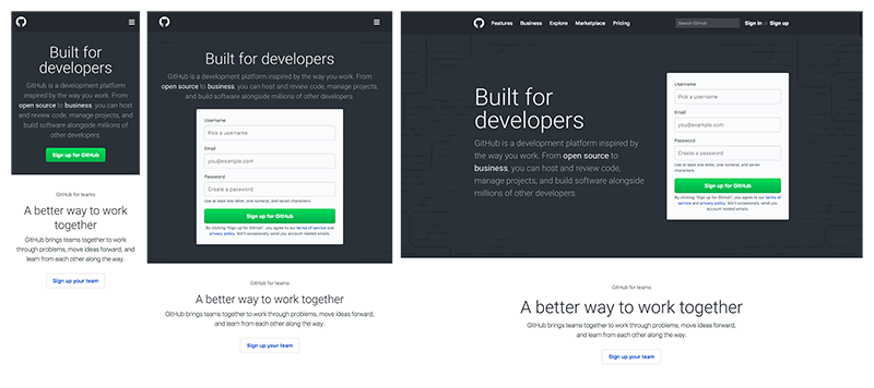 Responsive vs adaptive design examples GitHub