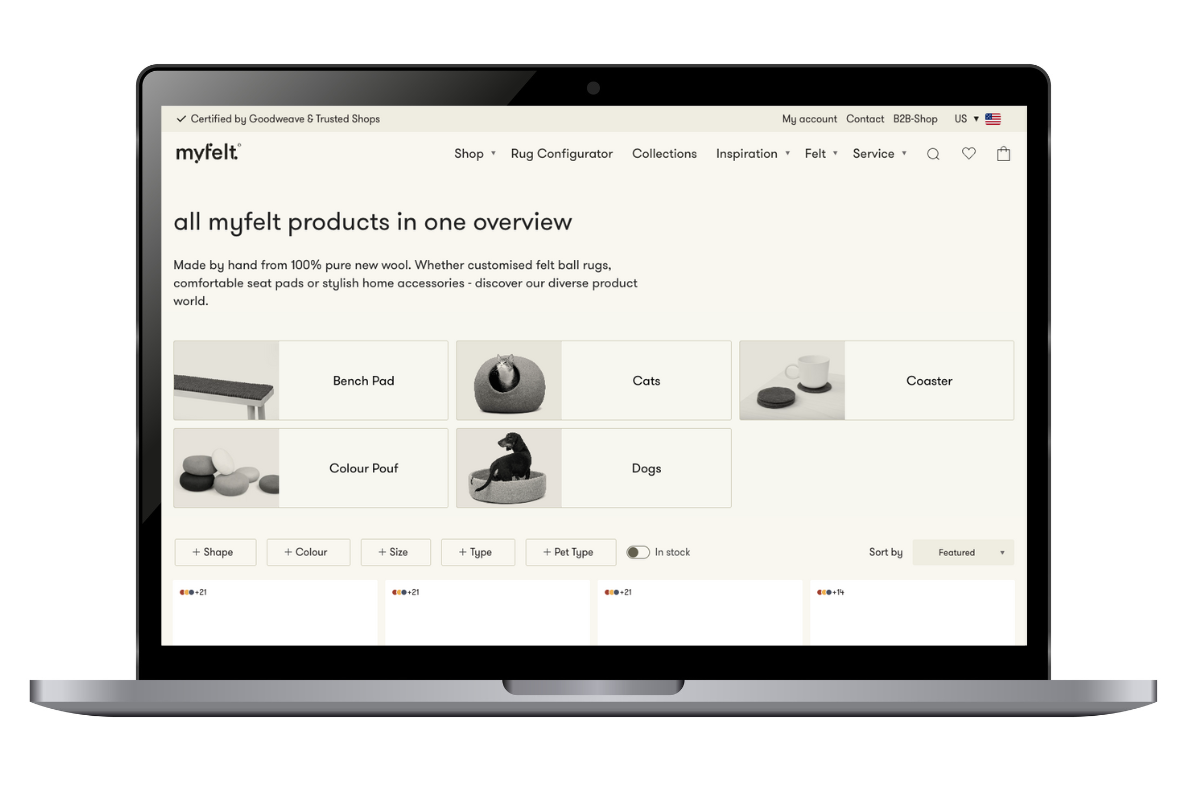 Difference between Magento and Shopify: myfelt project by Dinarys