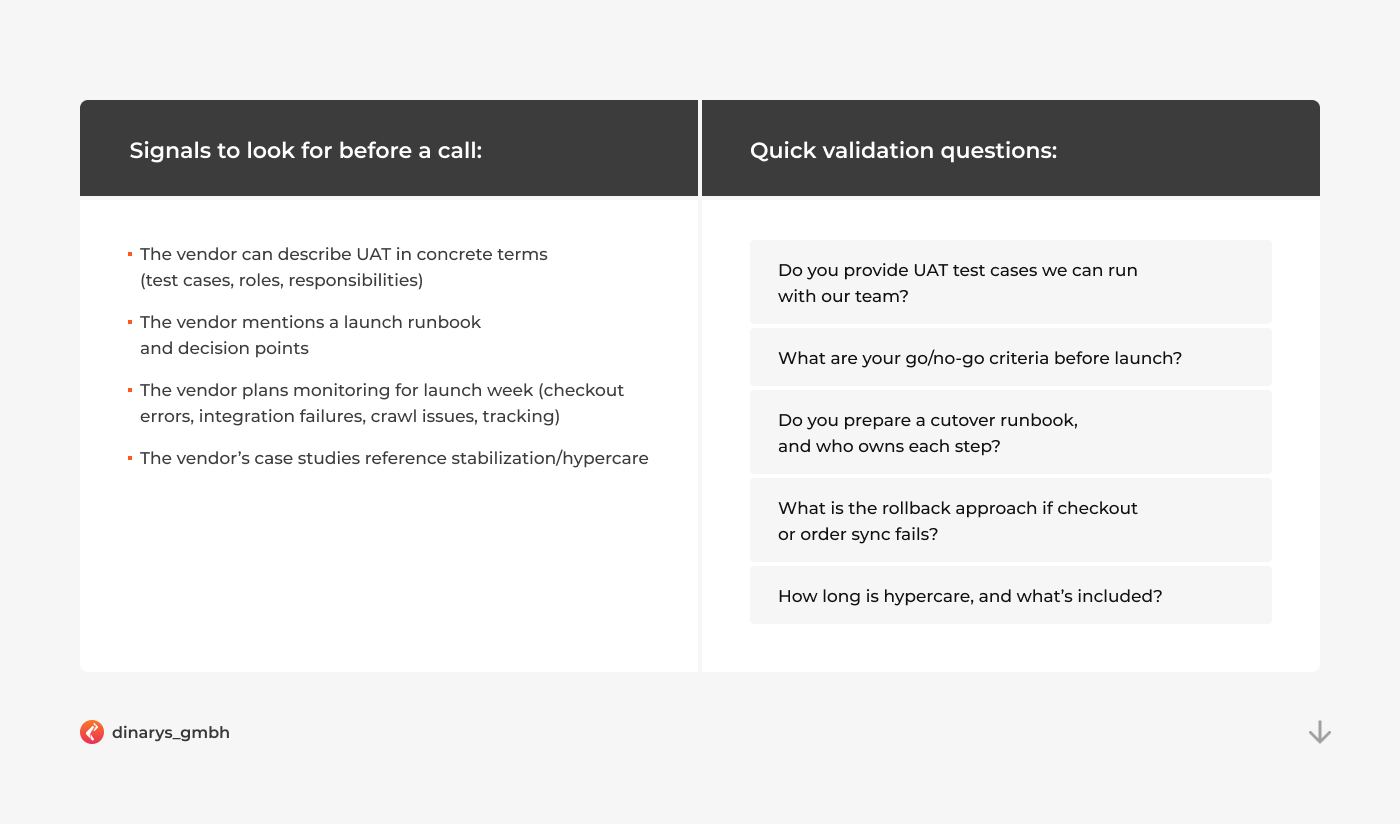 Ecommerce site migration agencies: QA and cutover questions and answers