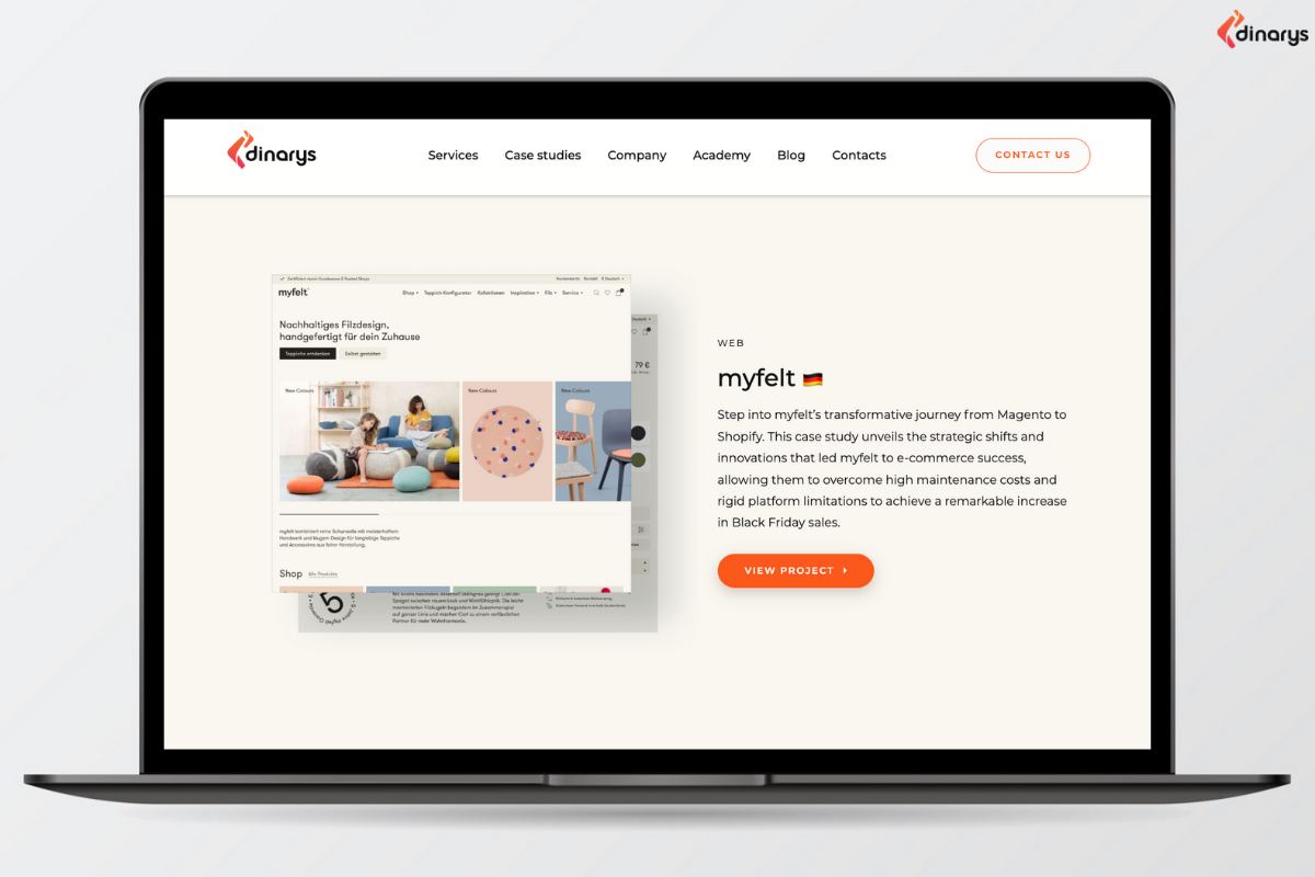 Ecommerce development agencies: Example of a case study on a vendor's website