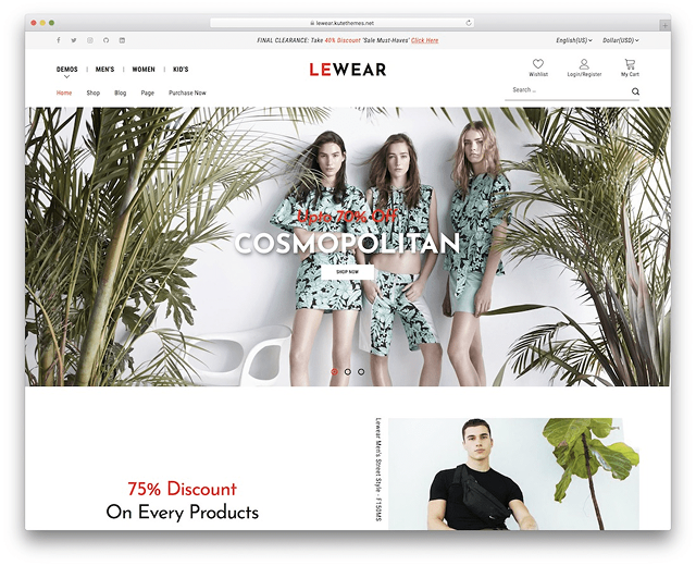 Outstanding template for apparel store: Lewear